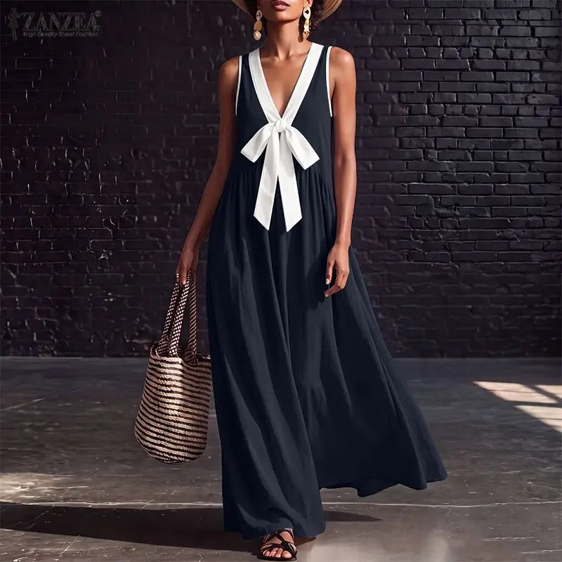 Barshaunna Turner Color-Block Draped-Neck Dress | Holiday Ease