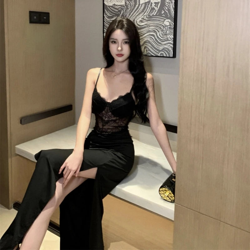 Barshaunna Turner Black Lace Slip Dress | After-Dark Detail