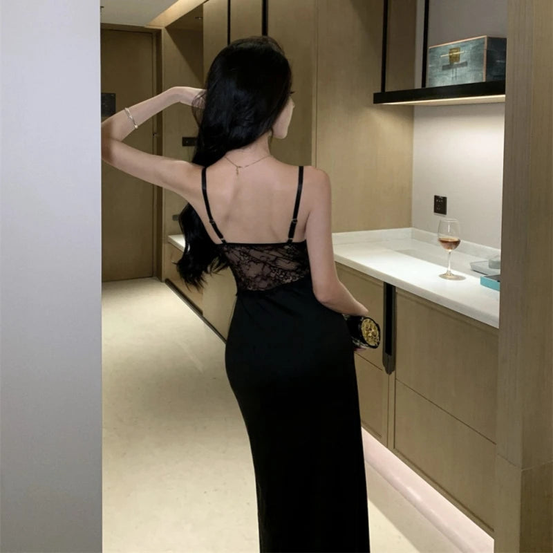 Barshaunna Turner Black Lace Slip Dress | After-Dark Detail